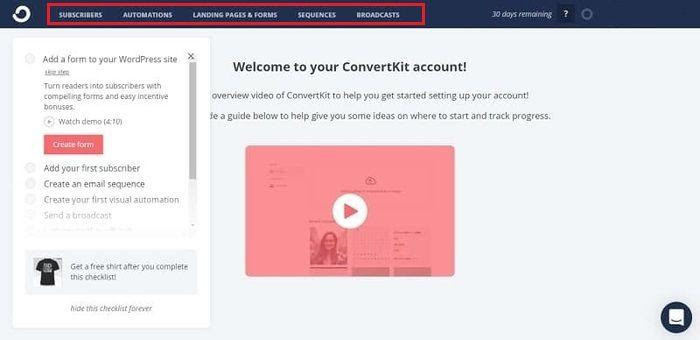 Interface Overview – ConvertKit Review